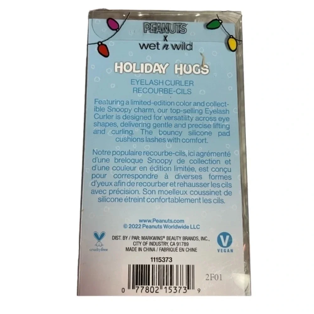 WET N WILD Ltd Edition Peanuts ‘Holiday Hugs’ Eyelash Curler Snoopy NEW NIP NWT